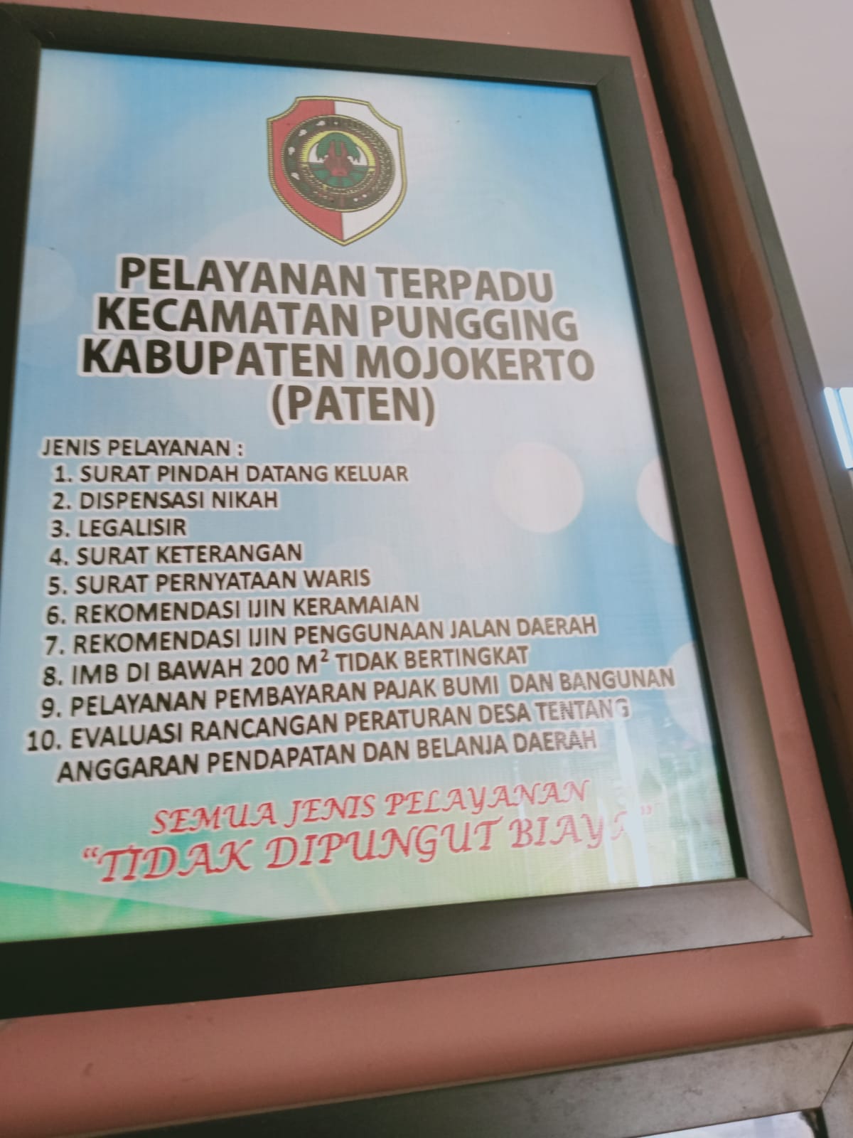 Pelayanan Publik Di Kecamatan Pungging