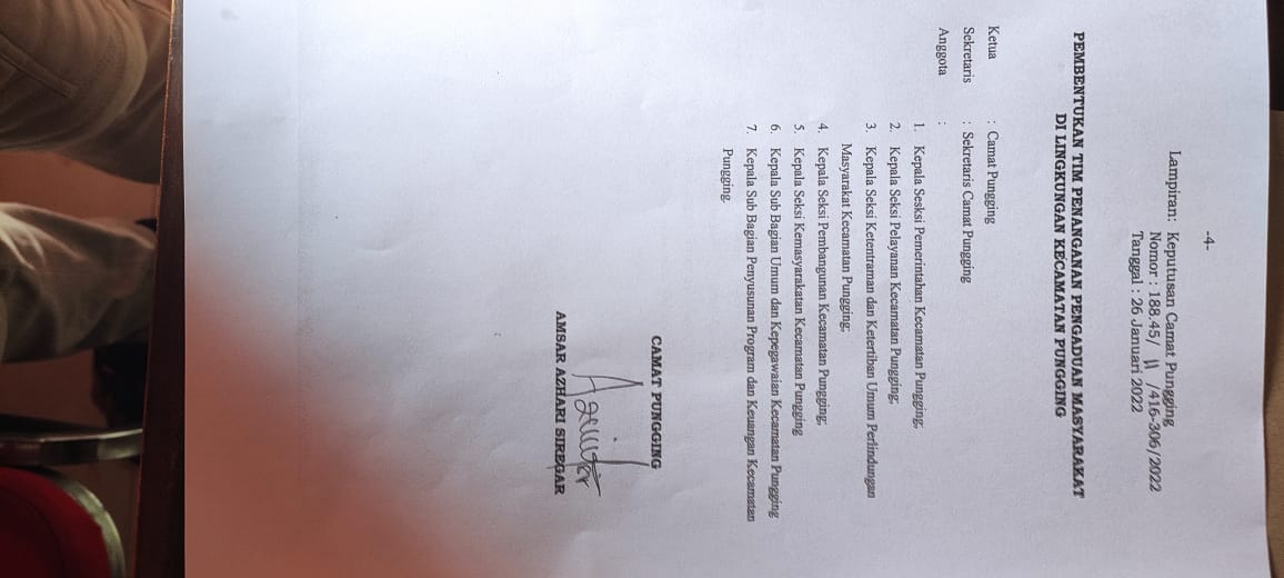 Tim Penanganan Pengaduan Masyarakat Kecamatan Pungging